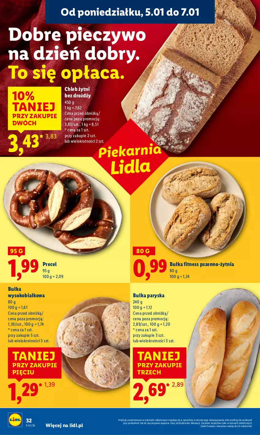 Gazetka promocyjna Lidl - GAZETKA - ważna 05.01 do 07.01.2026 - strona 34 - produkty: Bułka, Bułka fitness, Chleb, Piec, Pieczywo, Sok