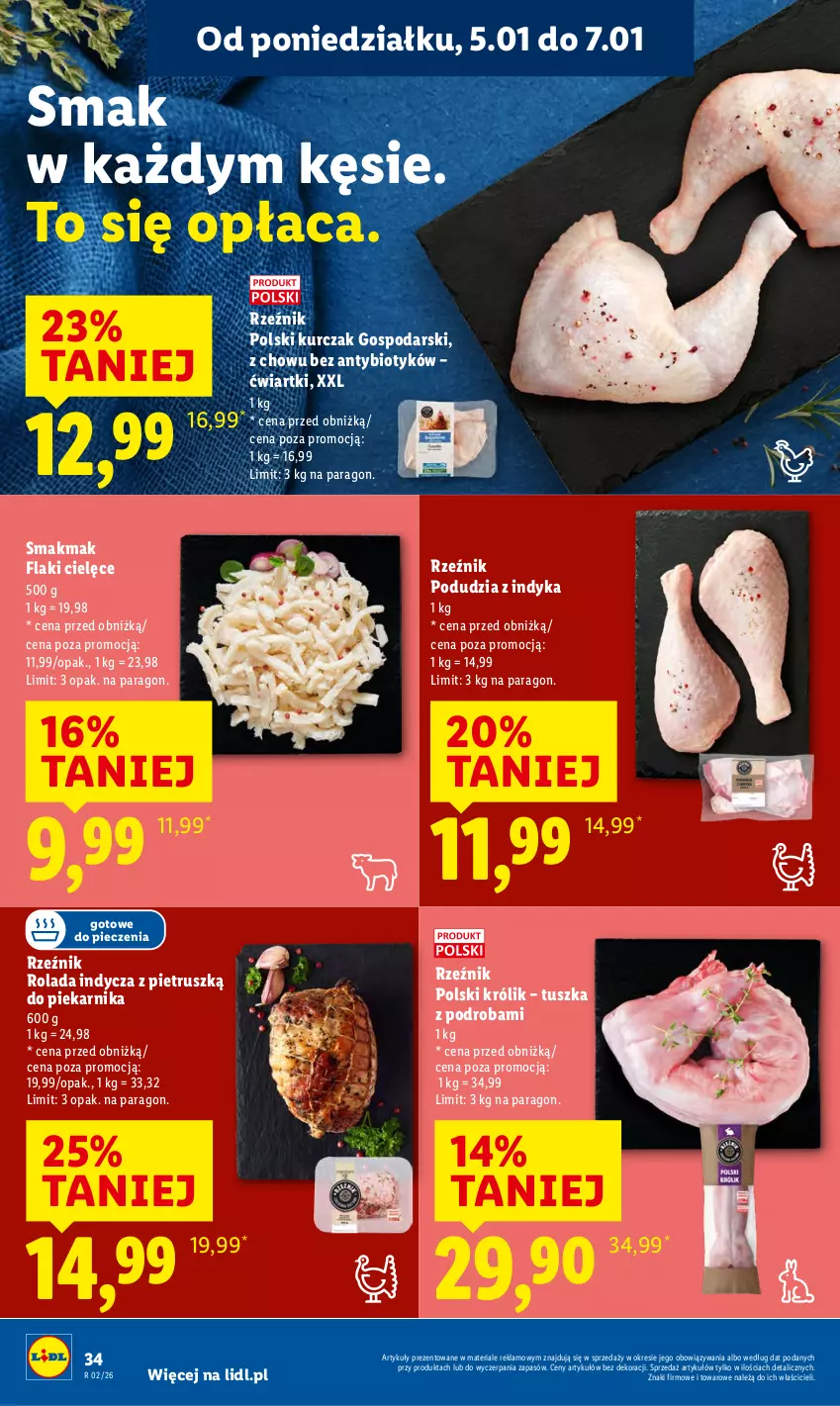 Gazetka promocyjna Lidl - GAZETKA - ważna 05.01 do 07.01.2026 - strona 36 - produkty: Flaki, Królik, Kurczak, Piec, Piekarnik, Rolada, Tusz
