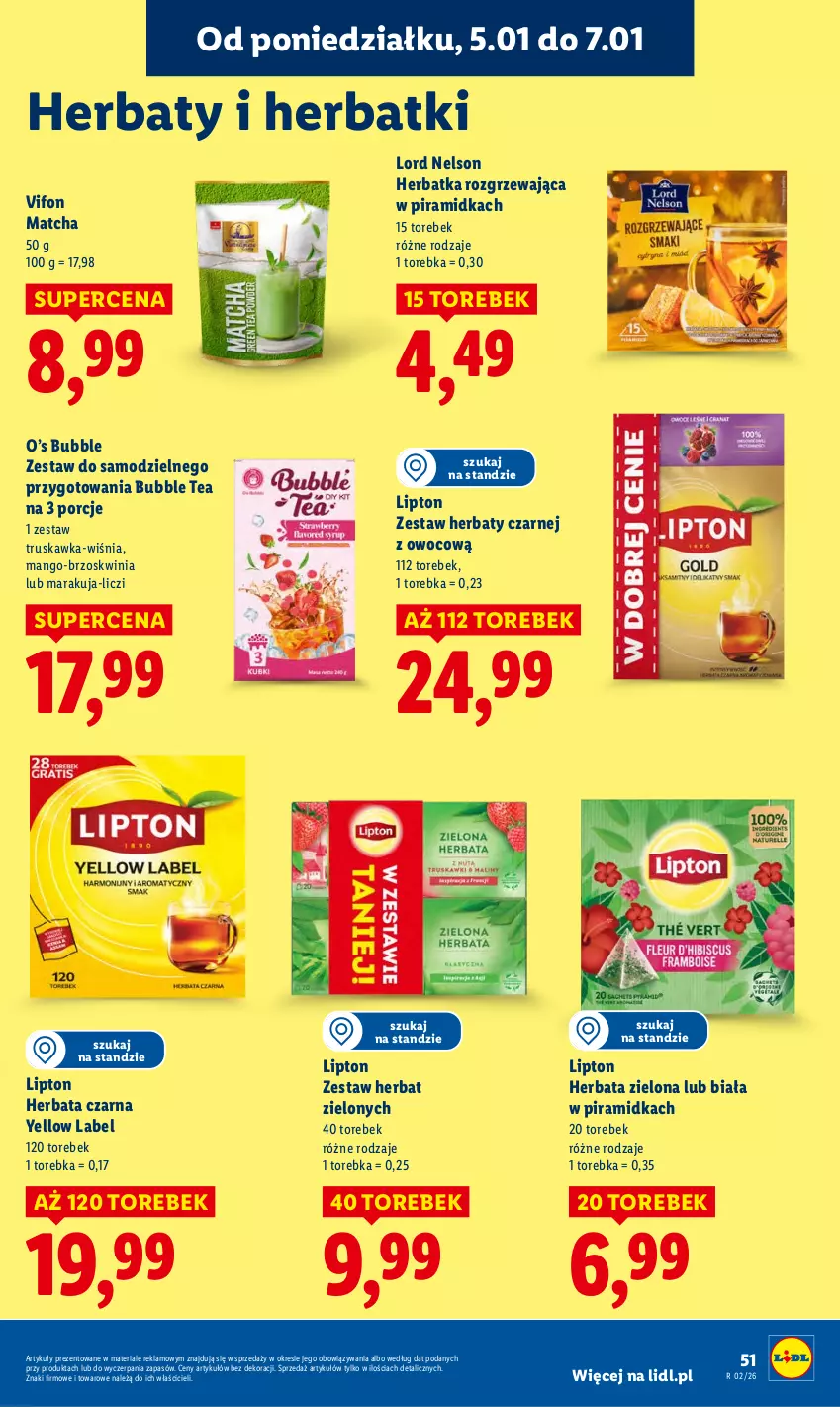 Gazetka promocyjna Lidl - GAZETKA - ważna 05.01 do 07.01.2026 - strona 53 - produkty: Herbata, Herbata czarna, Liczi, Lipton, Mango, Por, Torebka