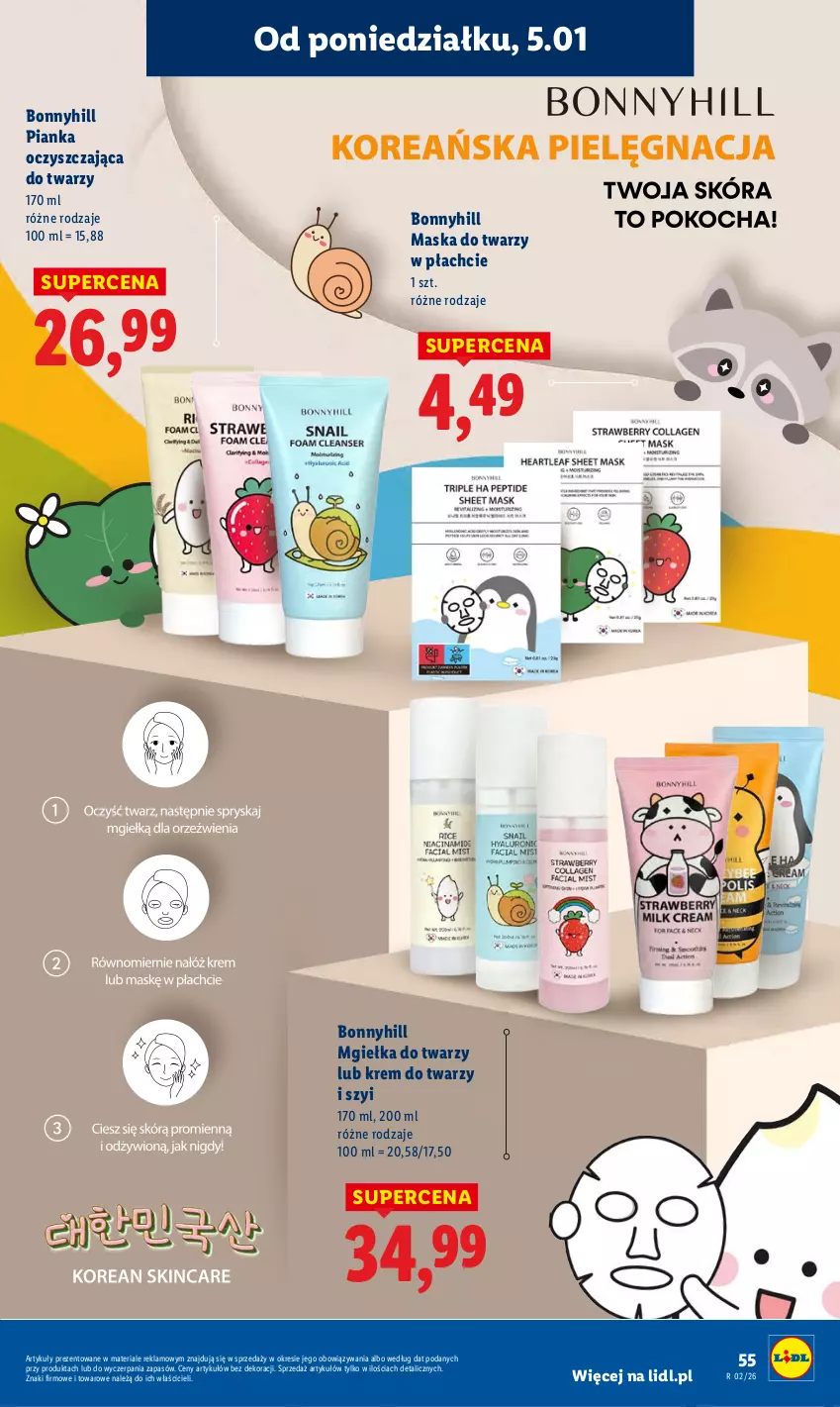 Gazetka promocyjna Lidl - GAZETKA - ważna 05.01 do 07.01.2026 - strona 57 - produkty: Krem do twarzy, Maska, Maska do twarzy, Mgiełka do twarzy