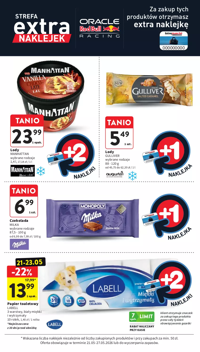 Gazetka promocyjna Intermarche - Gazetka Intermarche - ważna 21.05 do 27.05.2026 - strona 11 - produkty: Bell, Czekolada, Fa, Klej, Lody, Milka, Papier, Papier toaletowy