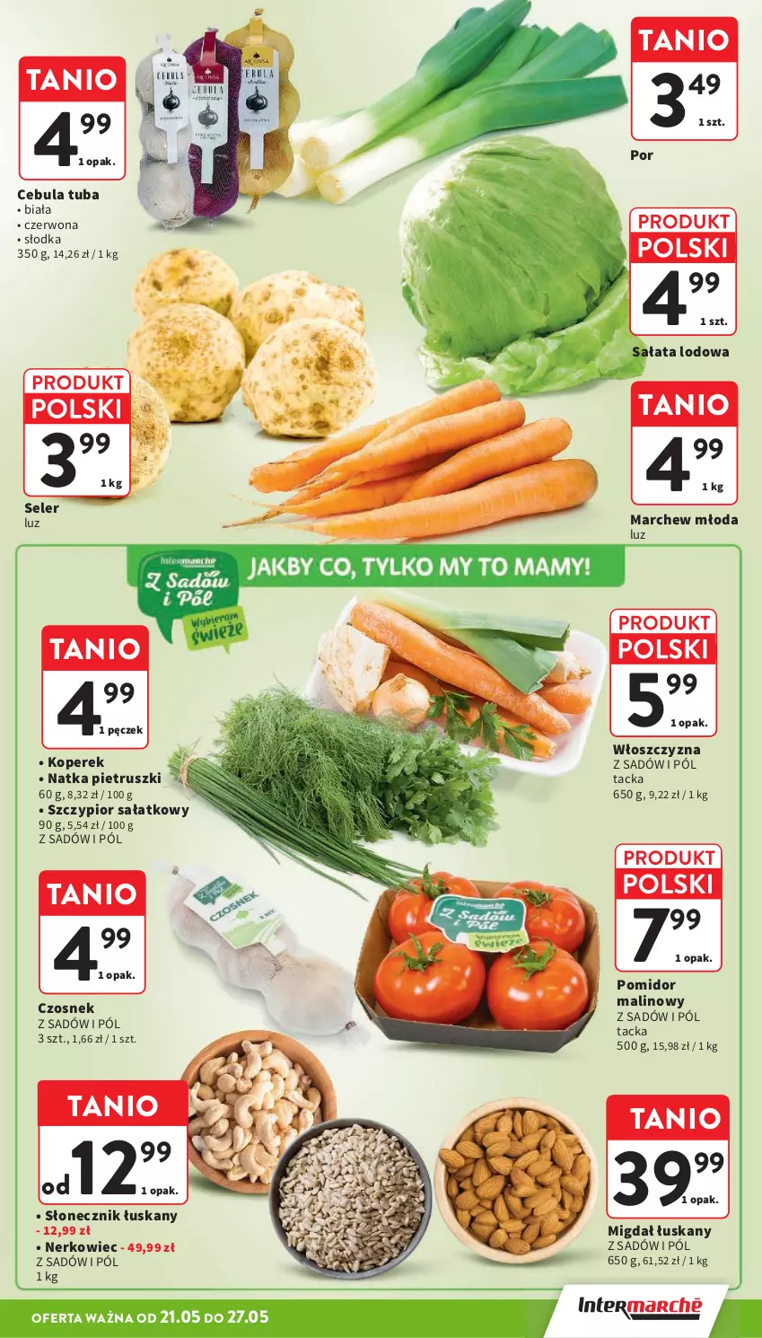 Gazetka promocyjna Intermarche - Gazetka Intermarche - ważna 21.05 do 27.05.2026 - strona 13 - produkty: Cebula, Czosnek, Natka pietruszki, Pomidor malinowy, Por, Sałat, Sałata lodowa