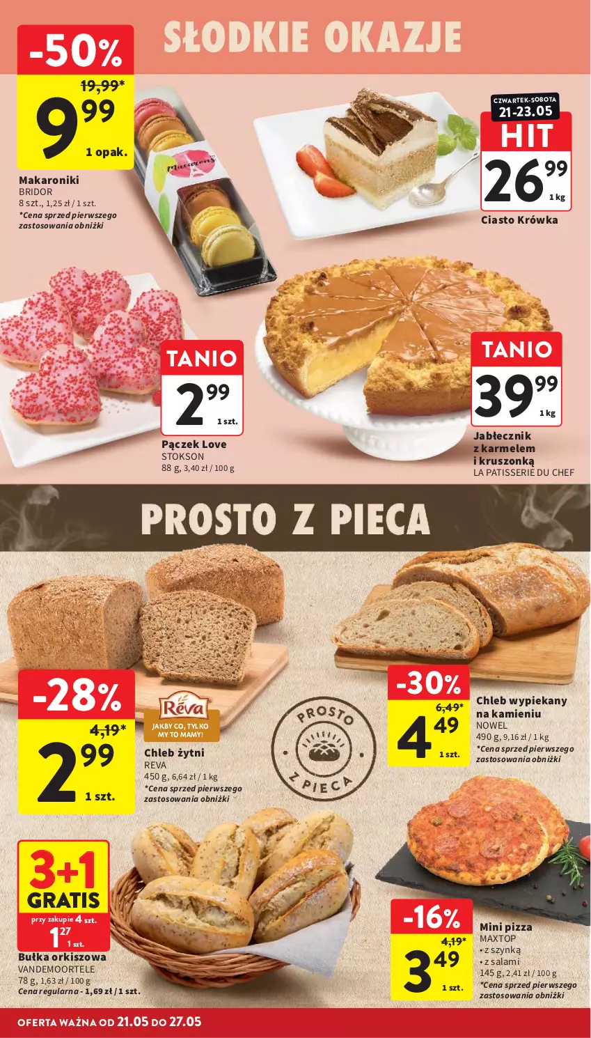 Gazetka promocyjna Intermarche - Gazetka Intermarche - ważna 21.05 do 27.05.2026 - strona 24 - produkty: Bułka, Chleb, Gra, Makaron, Pączek, Pizza, Salami, Ser, Top