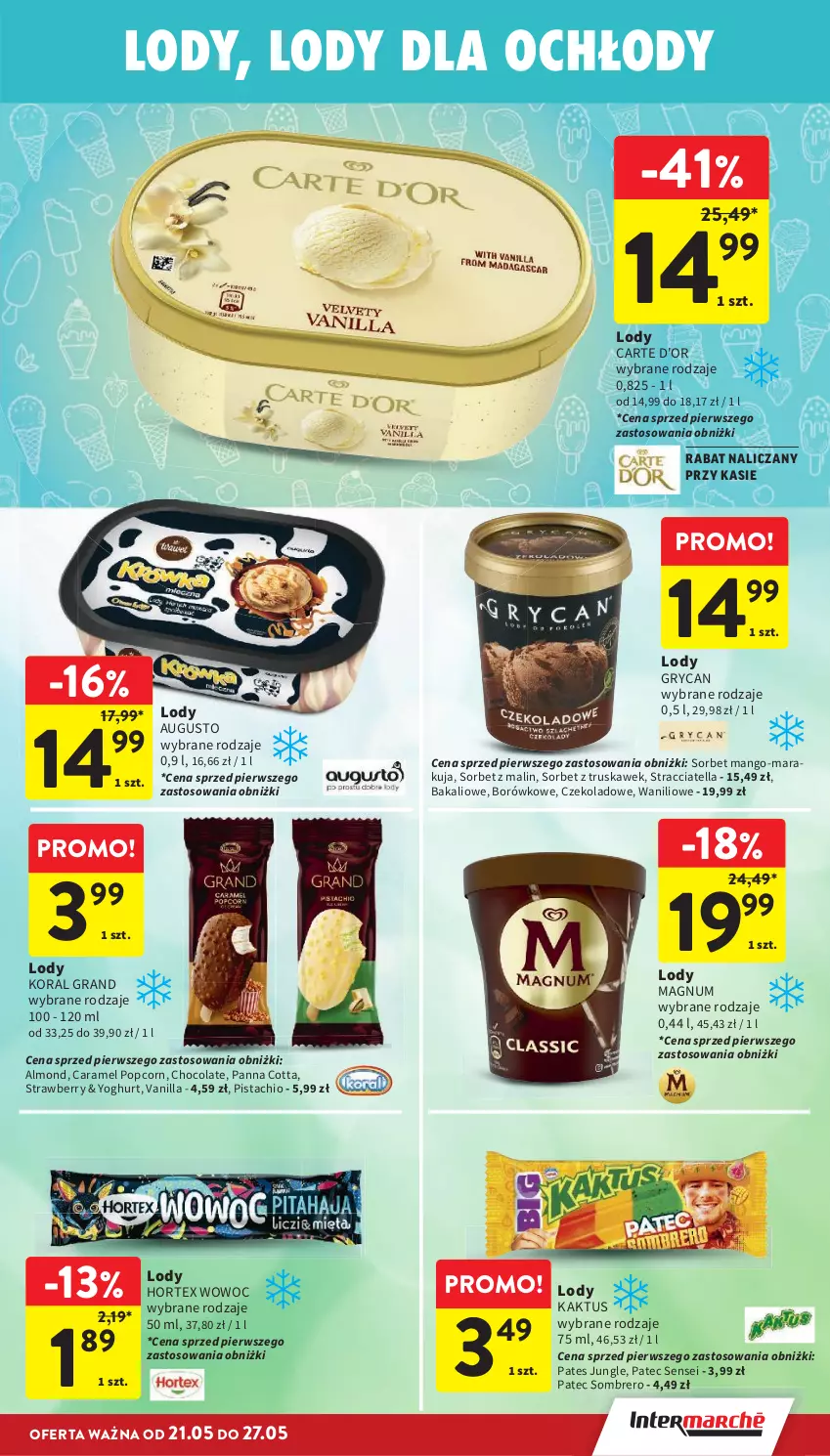 Gazetka promocyjna Intermarche - Gazetka Intermarche - ważna 21.05 do 27.05.2026 - strona 25 - produkty: Carte d'Or, Gra, Gry, Hortex, Kaktus, Lody, Mango, Panna cotta, Popcorn