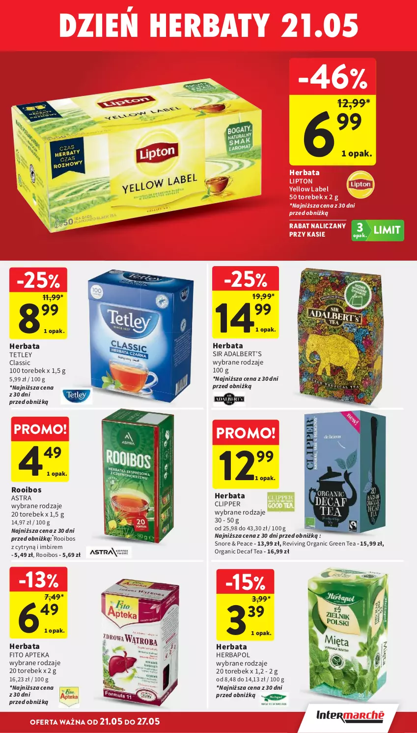 Gazetka promocyjna Intermarche - Gazetka Intermarche - ważna 21.05 do 27.05.2026 - strona 27 - produkty: Apteka, Herbapol, Herbata, Imbir, Lipton, Tetley