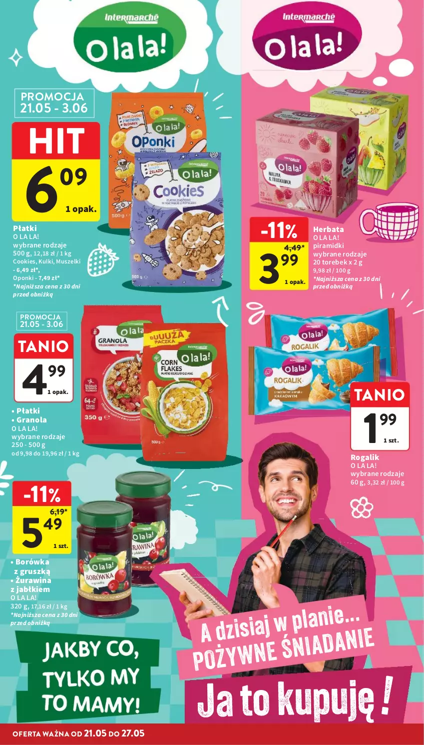 Gazetka promocyjna Intermarche - Gazetka Intermarche - ważna 21.05 do 27.05.2026 - strona 28 - produkty: Borówka, Gra, Granola, Herbata, Mus, Rogal