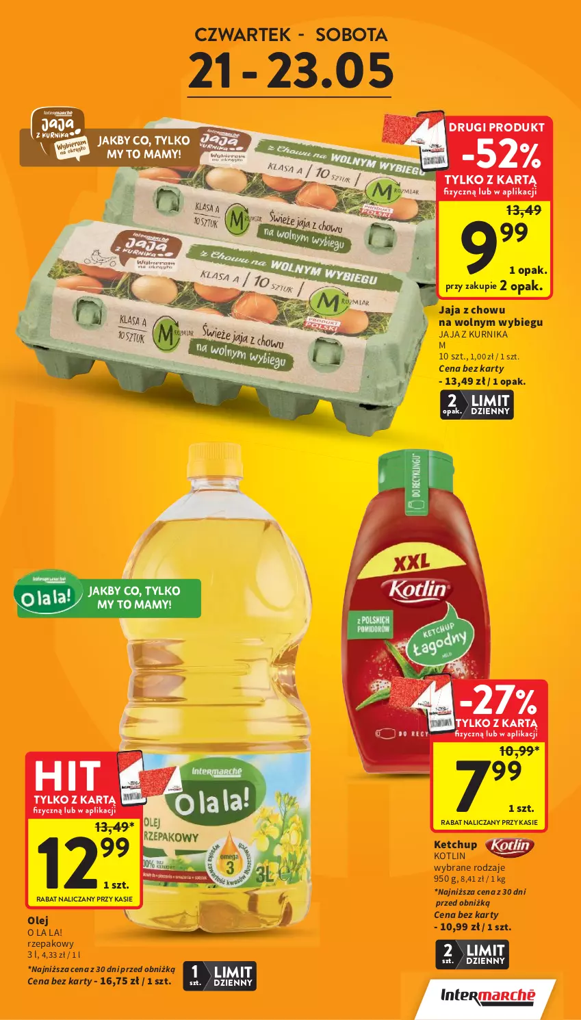 Gazetka promocyjna Intermarche - Gazetka Intermarche - ważna 21.05 do 27.05.2026 - strona 3 - produkty: Jaja, Ketchup, Kotlin, Olej
