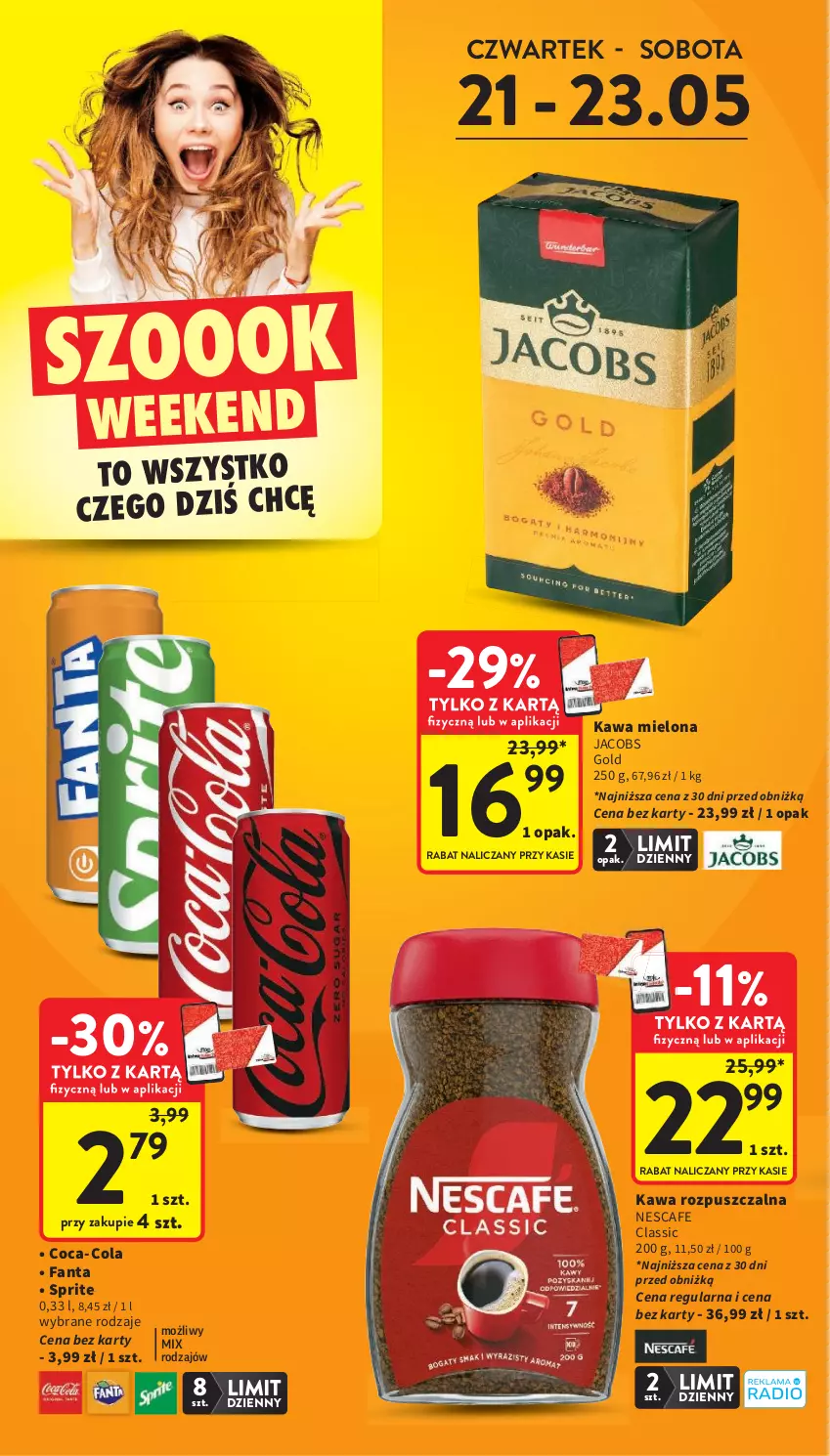 Gazetka promocyjna Intermarche - Gazetka Intermarche - ważna 21.05 do 27.05.2026 - strona 4 - produkty: Coca-Cola, Fa, Fanta, Jacobs, Kawa, Kawa mielona, Kawa rozpuszczalna, Sprite