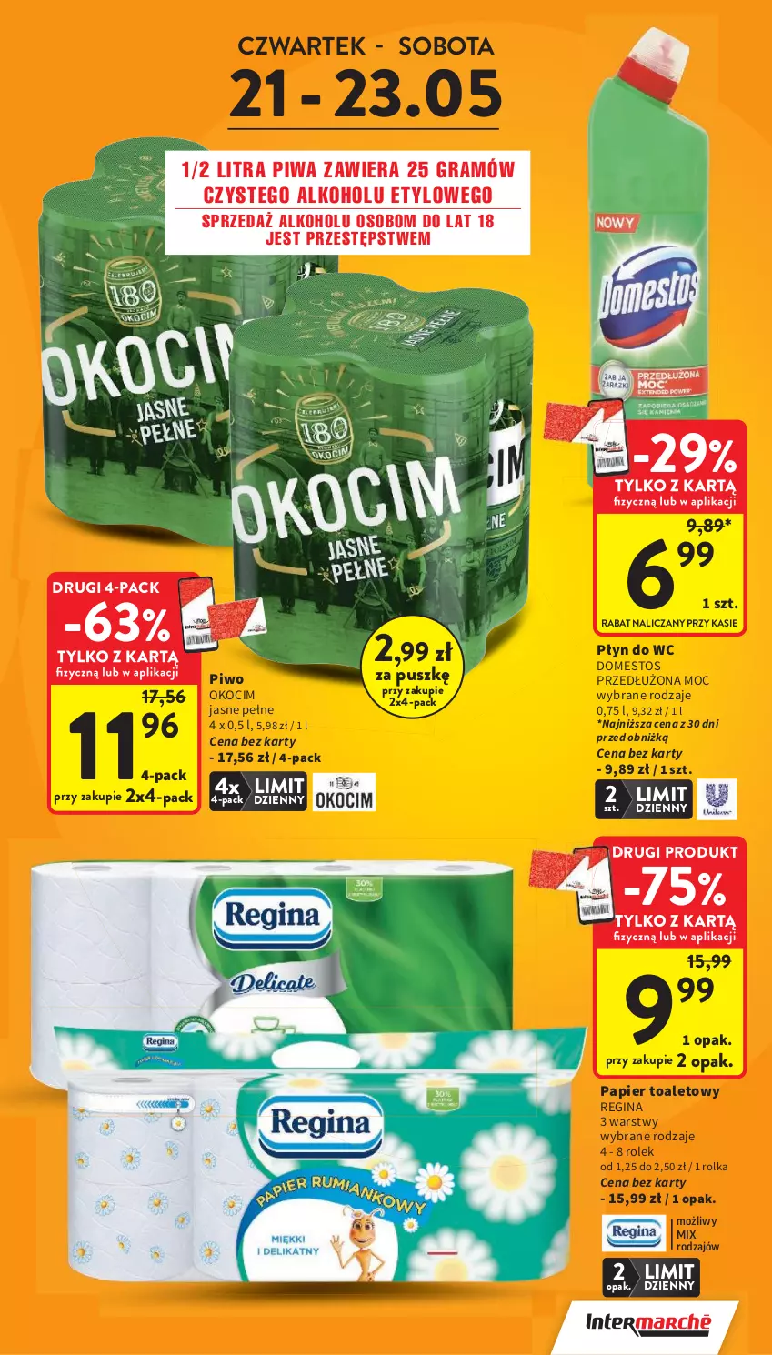 Gazetka promocyjna Intermarche - Gazetka Intermarche - ważna 21.05 do 27.05.2026 - strona 5 - produkty: Domestos, Gin, Gra, Koc, Okocim, Papier, Papier toaletowy, Piwa, Piwo, Płyn do wc