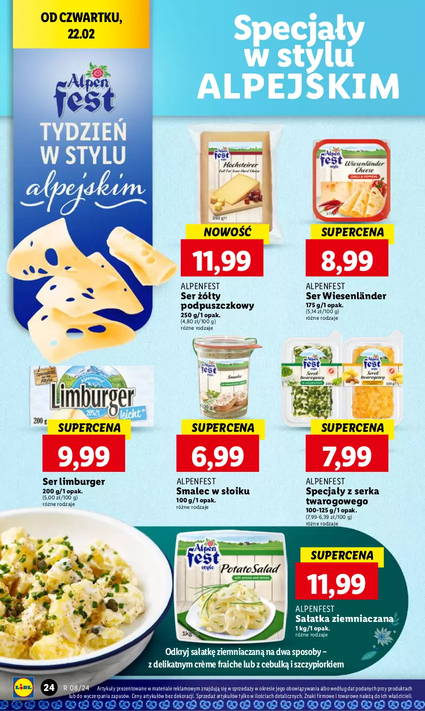 Gazetka promocyjna Lidl - GAZETKA - ważna 22.02 do 24.02.2024 - strona 28 - produkty: Burger, Limburger, Sałat, Sałatka, Ser, Smalec