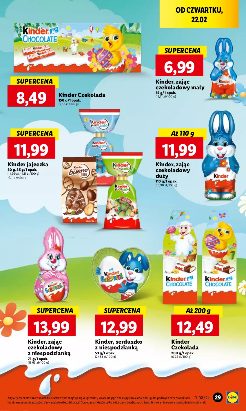 Gazetka promocyjna Lidl - GAZETKA - ważna 22.02 do 24.02.2024 - strona 37 - produkty: Czekolada, Kinder, Ser