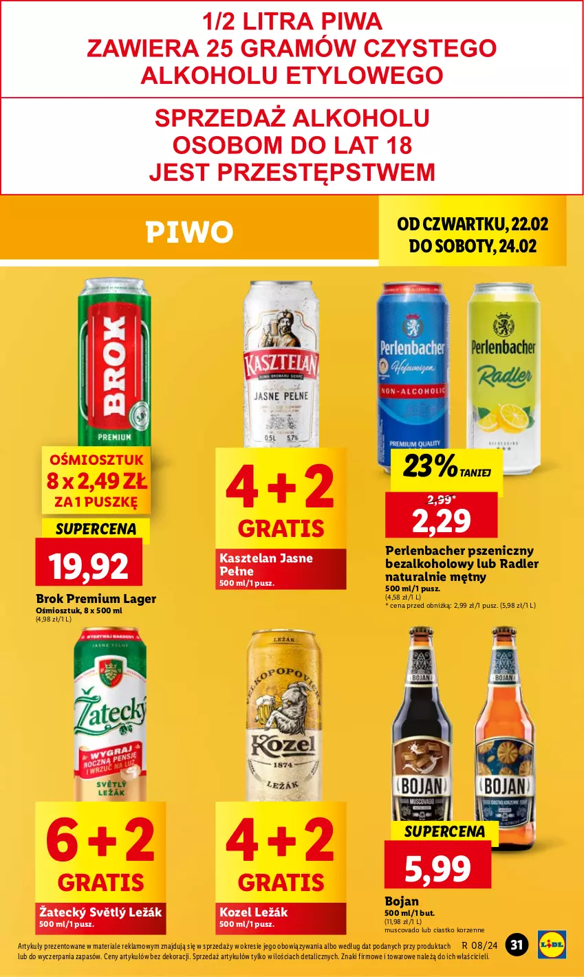 Gazetka promocyjna Lidl - GAZETKA - ważna 22.02 do 24.02.2024 - strona 41 - produkty: Gra, Kasztelan, Kozel, Mus, NBA, Piwo, Radler