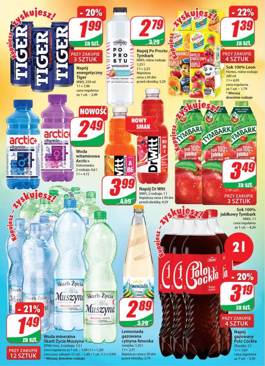 Gazetka promocyjna Dino - Gazetka 33 - ważna 16.08 do 22.08.2023 - strona 2 - produkty: Hortex, Leon, Napój, Sok, Tiger, Tymbark, Woda