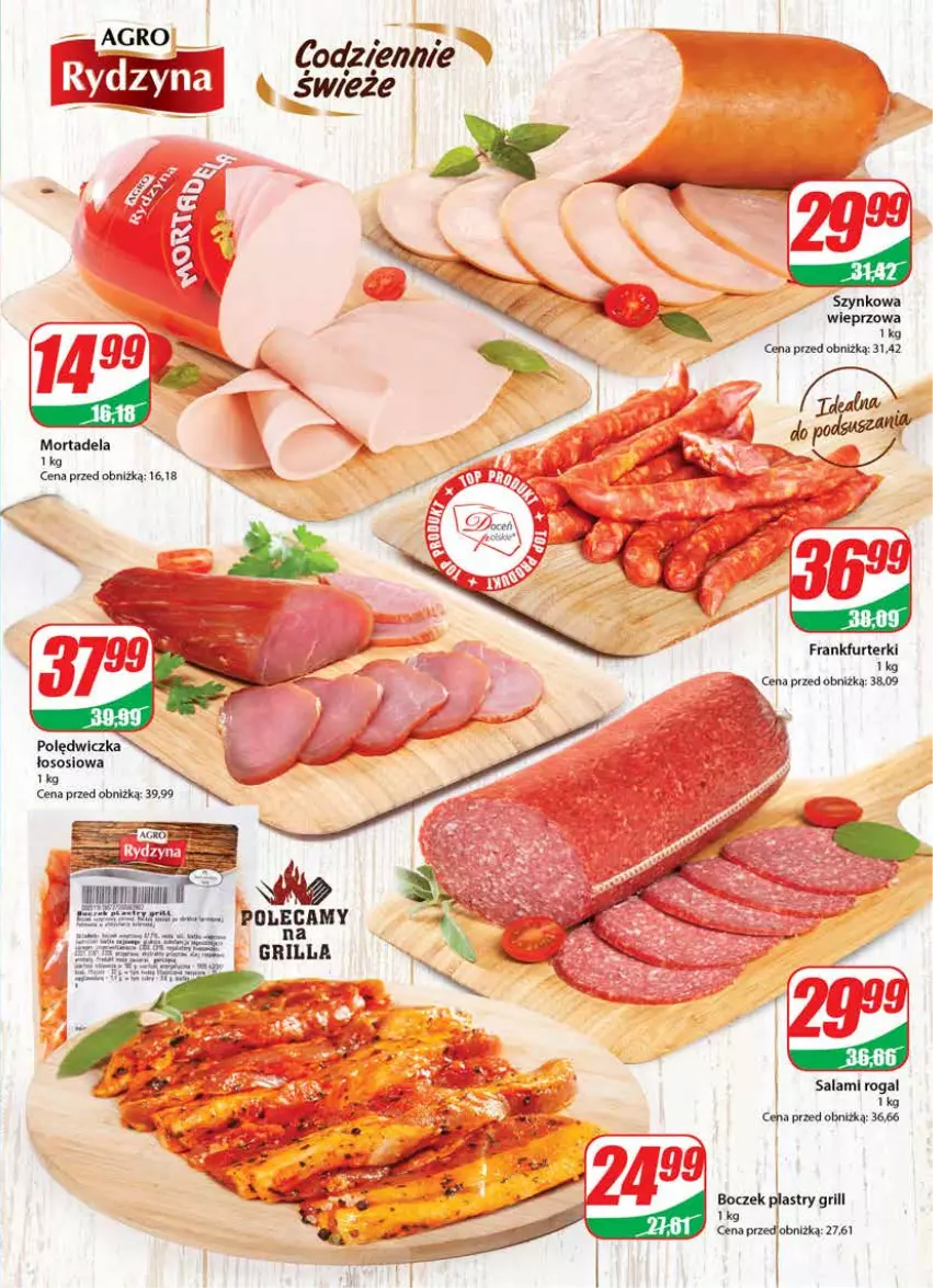 Gazetka promocyjna Dino - Gazetka 33 - ważna 16.08 do 22.08.2023 - strona 9 - produkty: Boczek, Frankfurterki, Grill, Rogal, Salami, Sos, Szynkowa wieprzowa