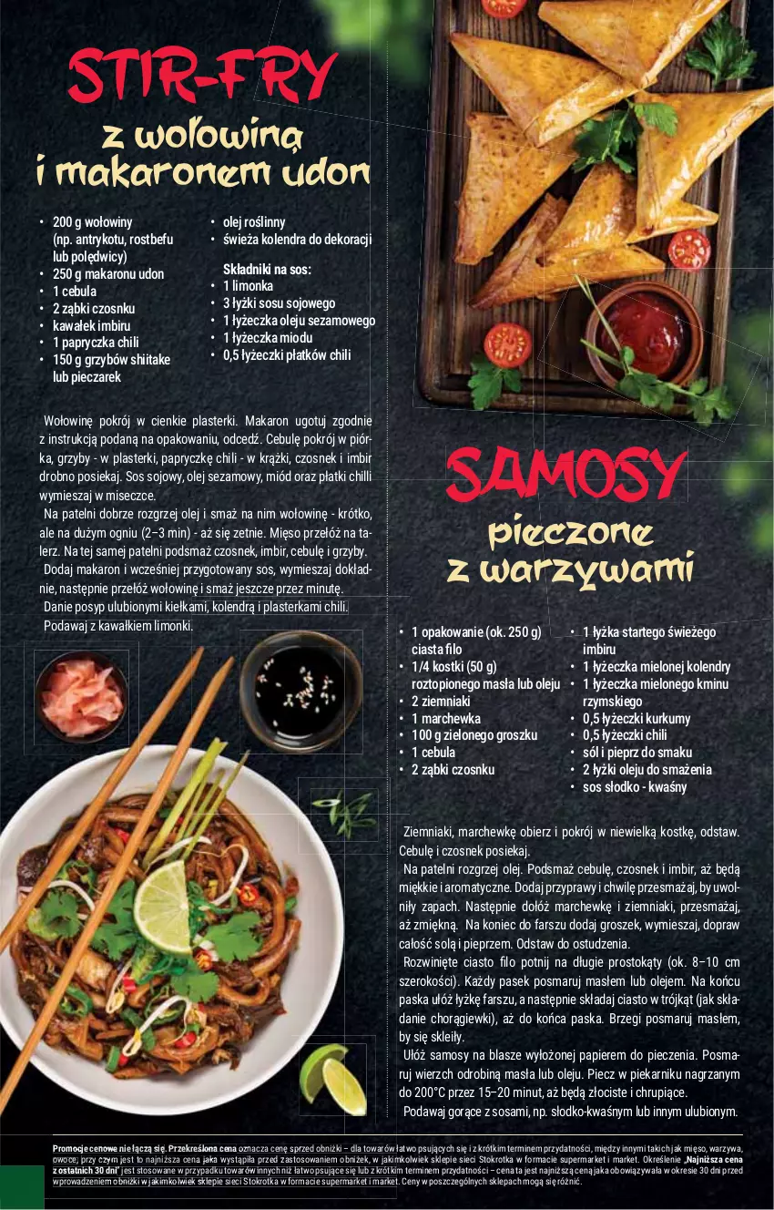 Gazetka promocyjna Stokrotka - Market - ważna 16.10 do 22.10.2025 - strona 16 - produkty: Cebula, Czosnek, Fa, Groszek, Grzyby, Imbir, Kawa, Kolendra, Limonka, Makaron, Marchewka, Mięso, Miód, Olej, Olej roślinny, Olej sezamowy, Owoce, Papier, Pasek, Piec, Piekarnik, Pieprz, Plasterki, Przyprawy, Rostbef, Sezam, Sól, Sos, Sos sojowy, Talerz, Top, Wałek, Warzywa, Ziemniaki