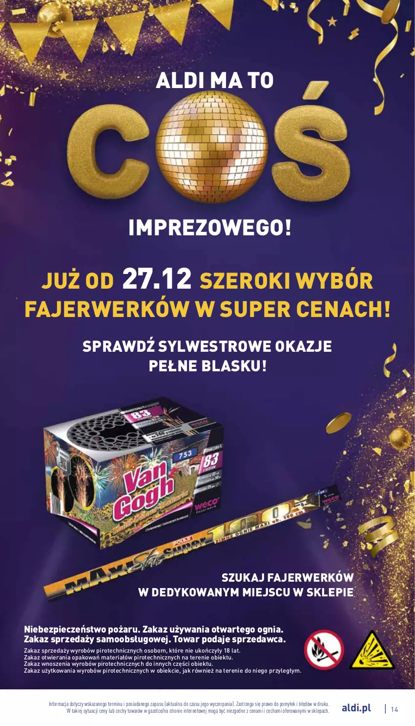 Gazetka promocyjna Aldi - Zaplanuj zakupy wcześniej - ważna 21.12 do 24.12.2022 - strona 14 - produkty: Fa, Piec