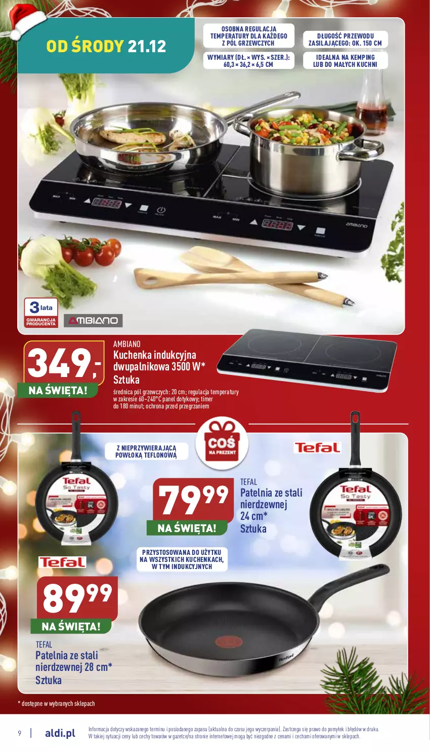 Gazetka promocyjna Aldi - Zaplanuj zakupy wcześniej - ważna 21.12 do 24.12.2022 - strona 9 - produkty: Fa, Patelnia, Tefal