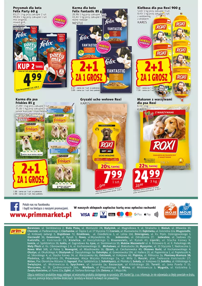Gazetka promocyjna Prim Market - ważna 11.09 do 17.09.2025 - strona 16 - produkty: Fa, Fanta, Felix, Friskies, Gin, Grill, Gry, Jednorożec, Kiełbasa, Kisiel, Koc, Kurczak, Makaron, Marchewka, Mysz, Ogród, Olej, Papier, Piątnica, Przysmak dla kota, Pur, Purina, Róża, Sok, Sokół, Stock, Warzywa, Wołowina