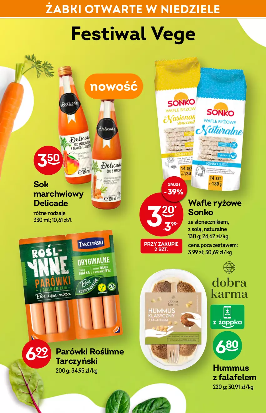 Gazetka promocyjna Żabka - ważna 02.03 do 08.03.2022 - strona 26 - produkty: Eleo, Fa, Hummus, Mus, Parówki, Ryż, Sok, Sonko, Tarczyński, Wafle