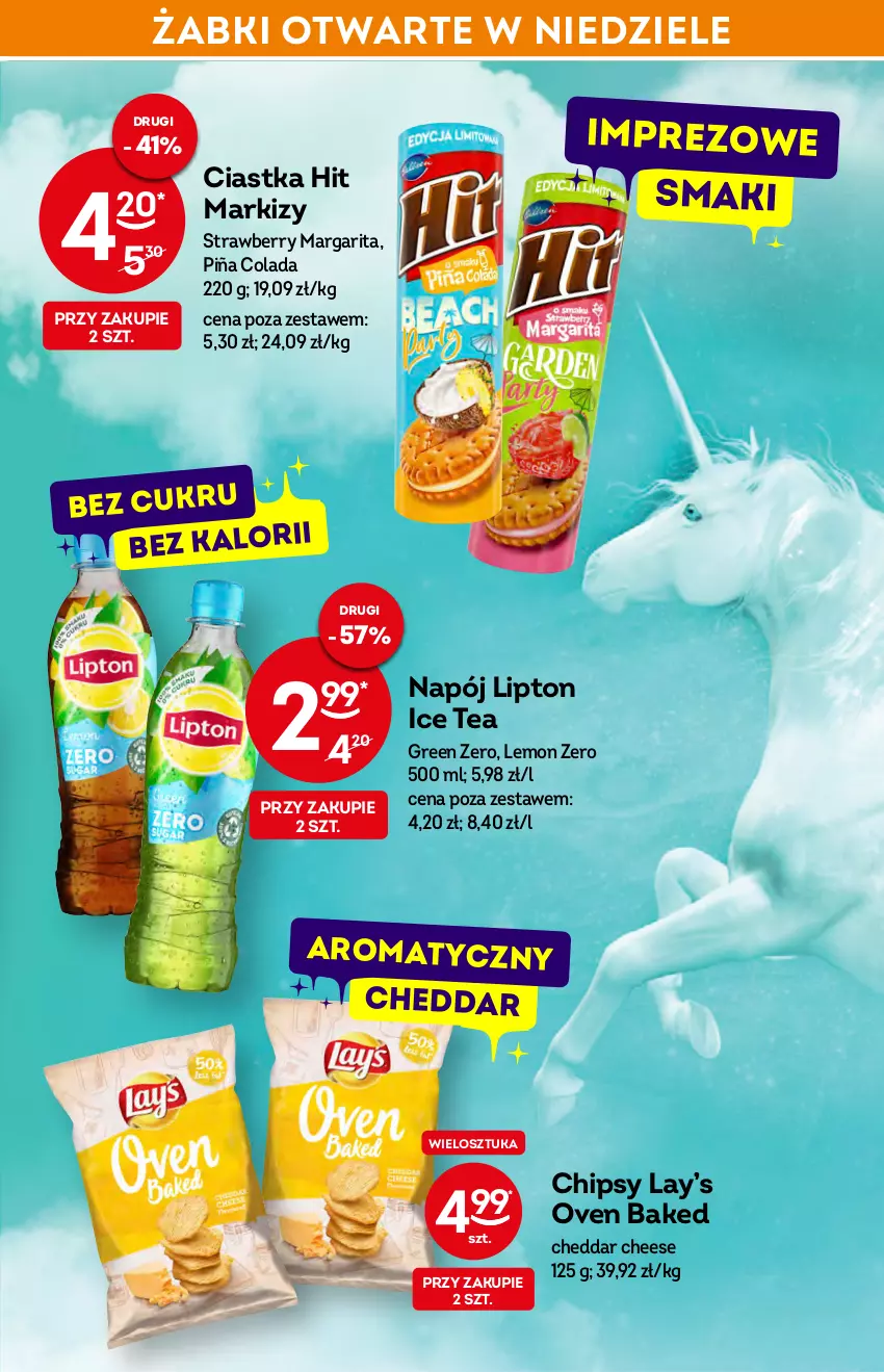 Gazetka promocyjna Żabka - ważna 02.03 do 08.03.2022 - strona 7 - produkty: Cheddar, Chipsy, Ciastka, Eleo, Gin, Ice tea, Lay’s, Lipton, Napój, Piña Colada