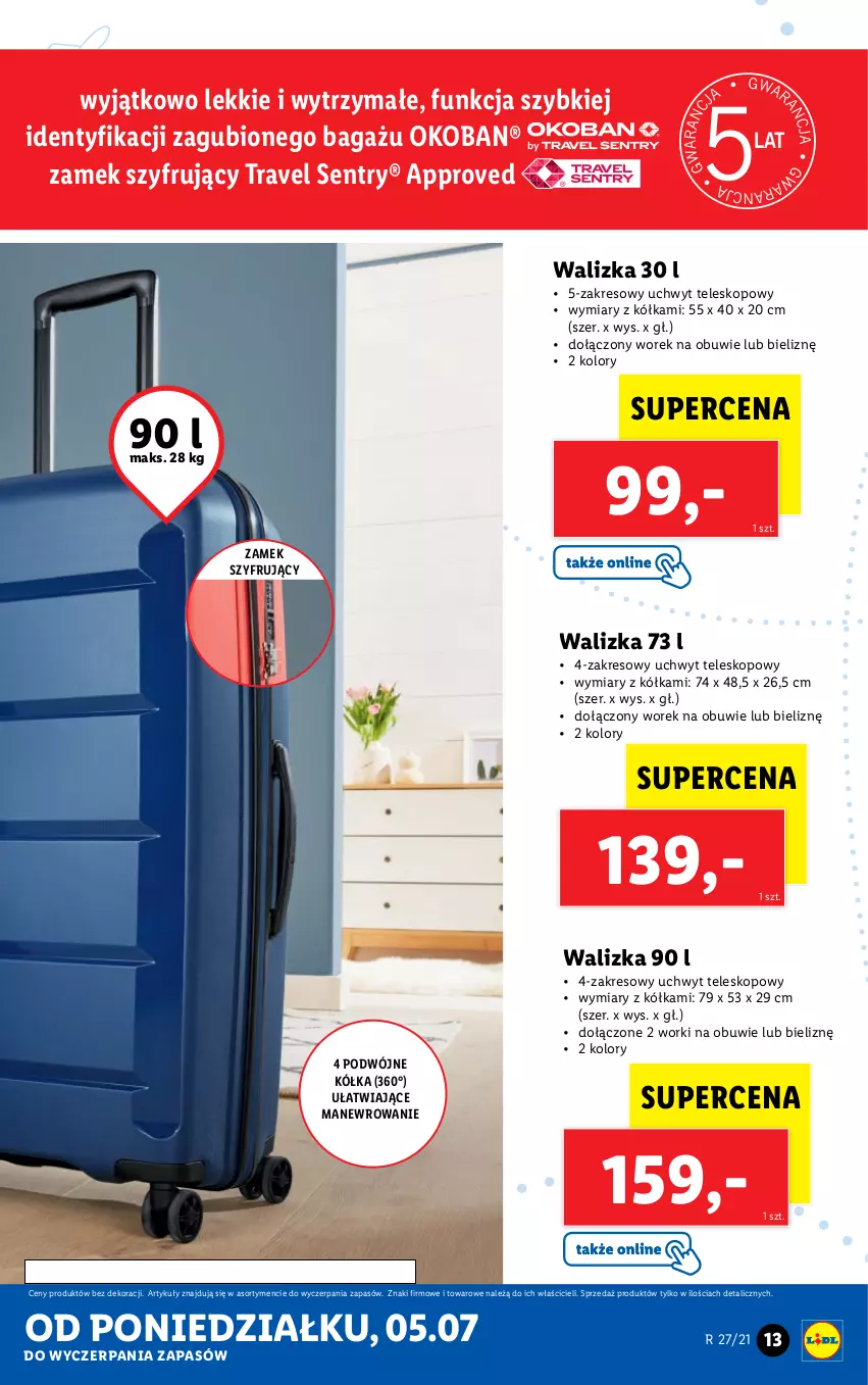 Gazetka promocyjna Lidl - GAZETKA - ważna 05.07 do 10.07.2021 - strona 13 - produkty: Anew, O Bag, Obuwie, Teleskop, Walizka