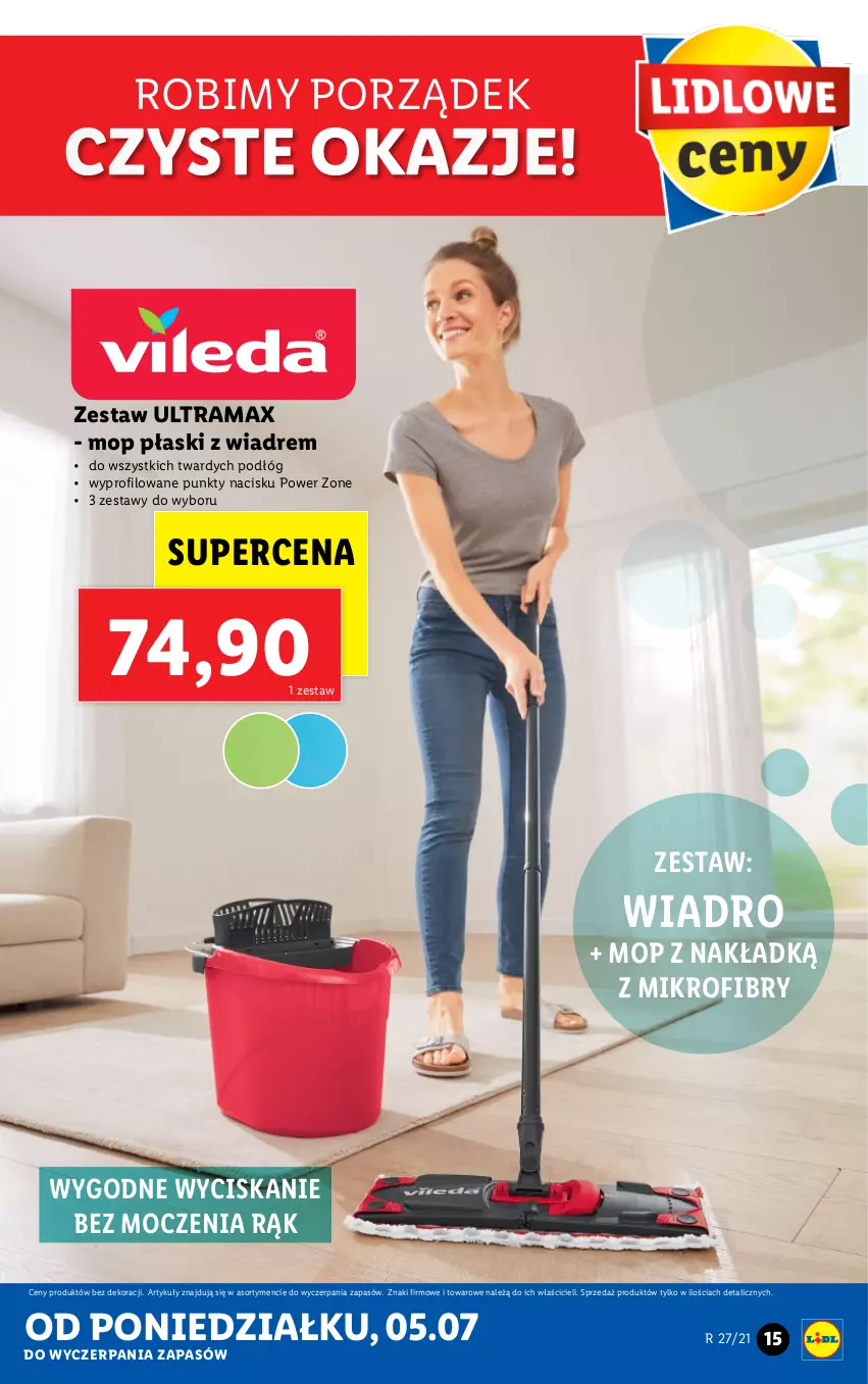 Gazetka promocyjna Lidl - GAZETKA - ważna 05.07 do 10.07.2021 - strona 15 - produkty: Mop, Por, Rama, Wiadro