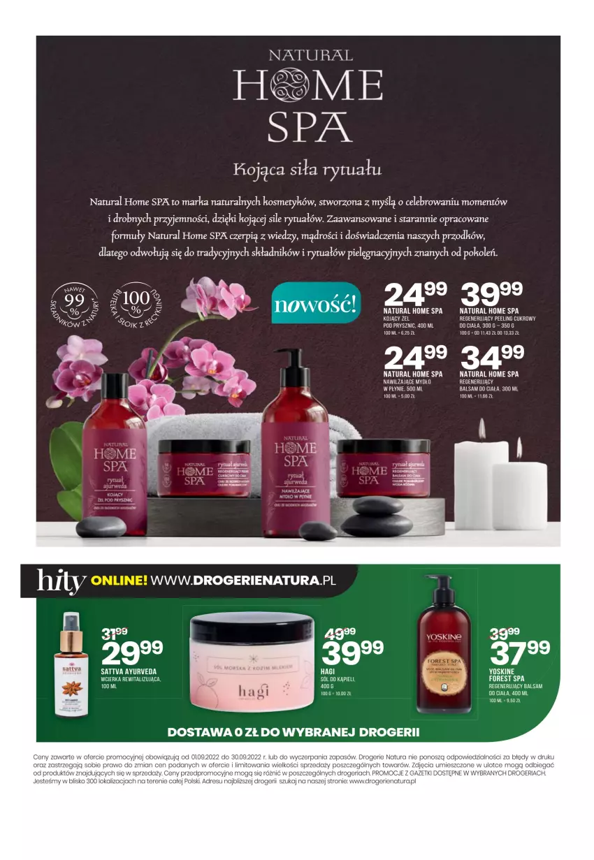 Gazetka promocyjna Drogerie Natura - Gazetka Drogerie Natura - ważna 01.09 do 30.09.2022 - strona 24 - produkty: Dres, JBL, Mydło, Peeling, Sól, Sól do kąpieli, Yoskine