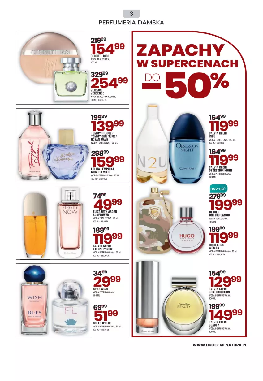 Gazetka promocyjna Drogerie Natura - Gazetka Drogerie Natura - ważna 01.09 do 30.09.2022 - strona 3 - produkty: Calvin Klein, Lolita Lempicka, Perfum, Versace, Woda, Woda perfumowana, Woda toaletowa