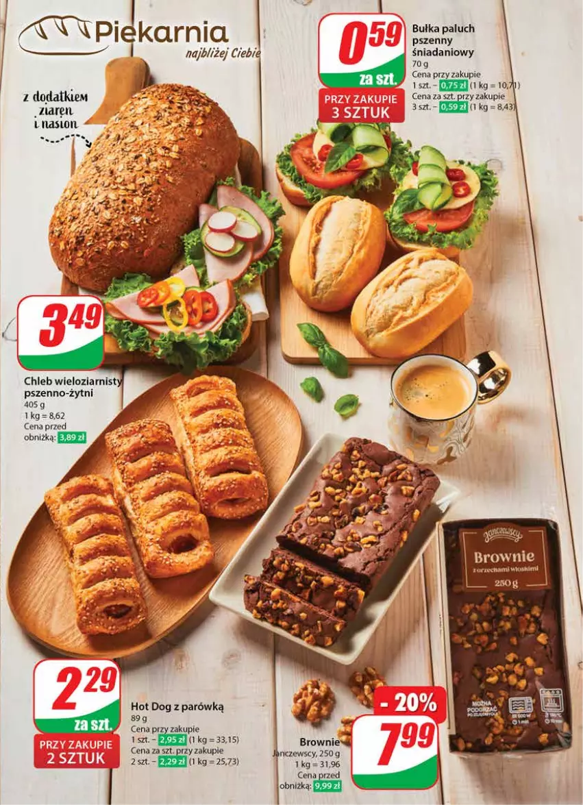 Gazetka promocyjna Dino - Gazetka 28 / 2024 - ważna 10.07 do 16.07.2024 - strona 35 - produkty: Brownie, Bułka, Chleb, Danio, Hot dog, JBL