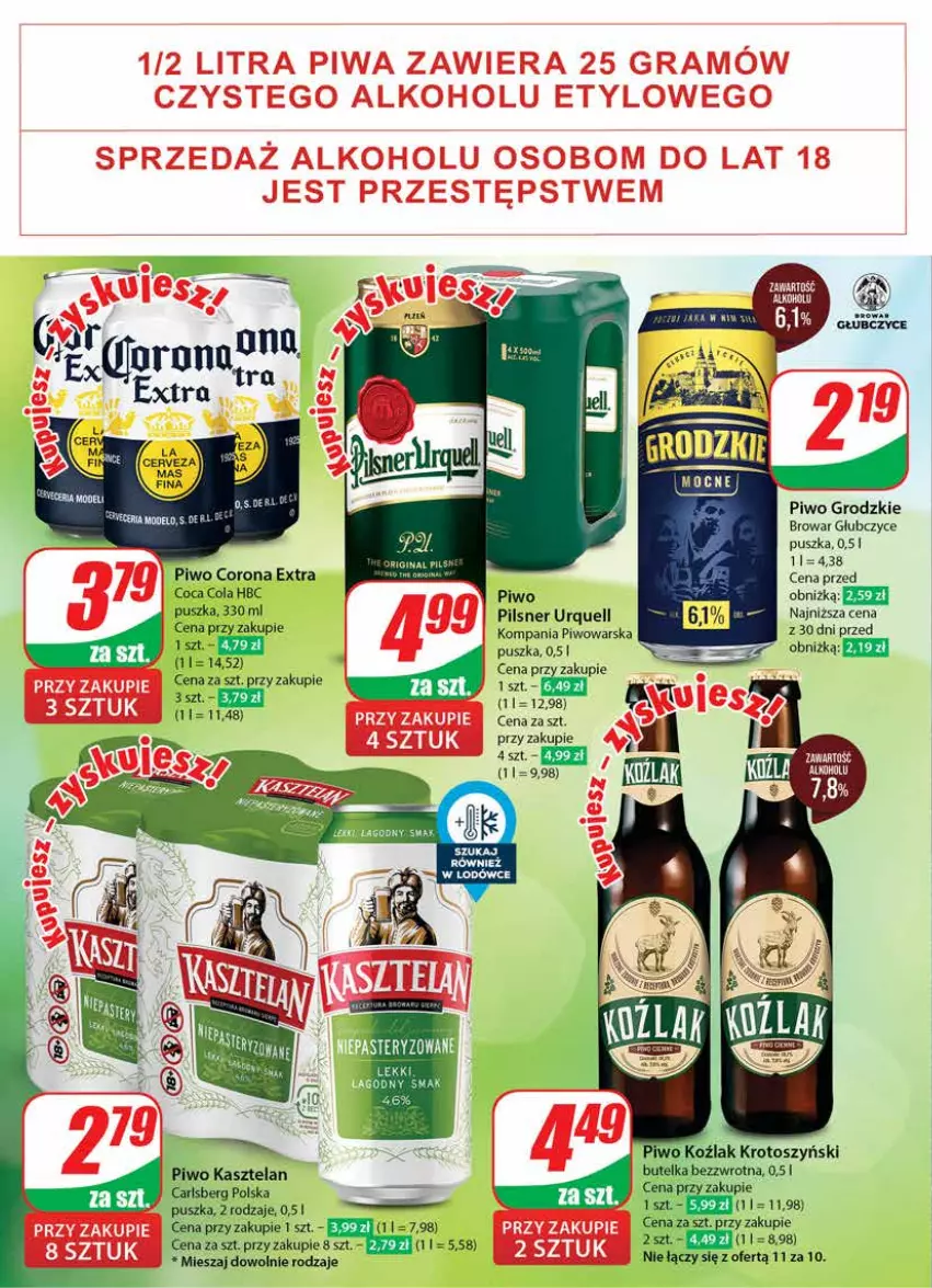 Gazetka promocyjna Dino - Gazetka 28 / 2024 - ważna 10.07 do 16.07.2024 - strona 48 - produkty: Carlsberg, Corona Extra, Kasztelan, Pilsner Urquell, Piwo