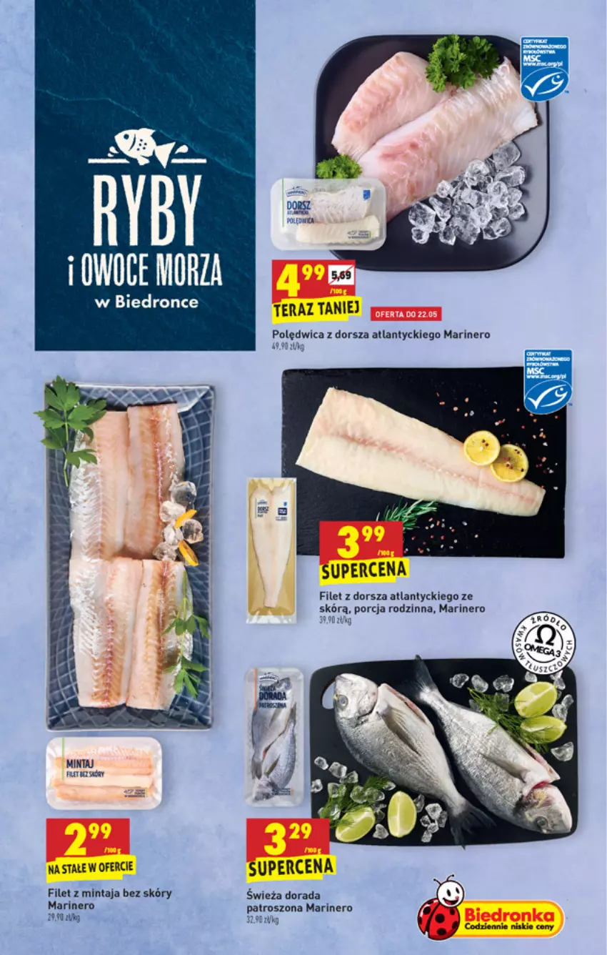 Gazetka promocyjna Biedronka - W tym tygodniu - ważna 20.05 do 26.05.2021 - strona 23 - produkty: Dorsz, Dron, Filet z dorsza atlantyckiego, Filet z mintaja, Mintaj, Polędwica, Por, Tera