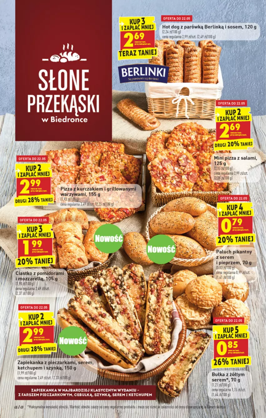 Gazetka promocyjna Biedronka - W tym tygodniu - ważna 20.05 do 26.05.2021 - strona 48 - produkty: Bułka, Grill, Hot dog, Ketchup, Kurczak, Piec, Pieczarka, Pizza, Por, Salami, Ser, Sos, Tera, Warzywa, Zapiekanka