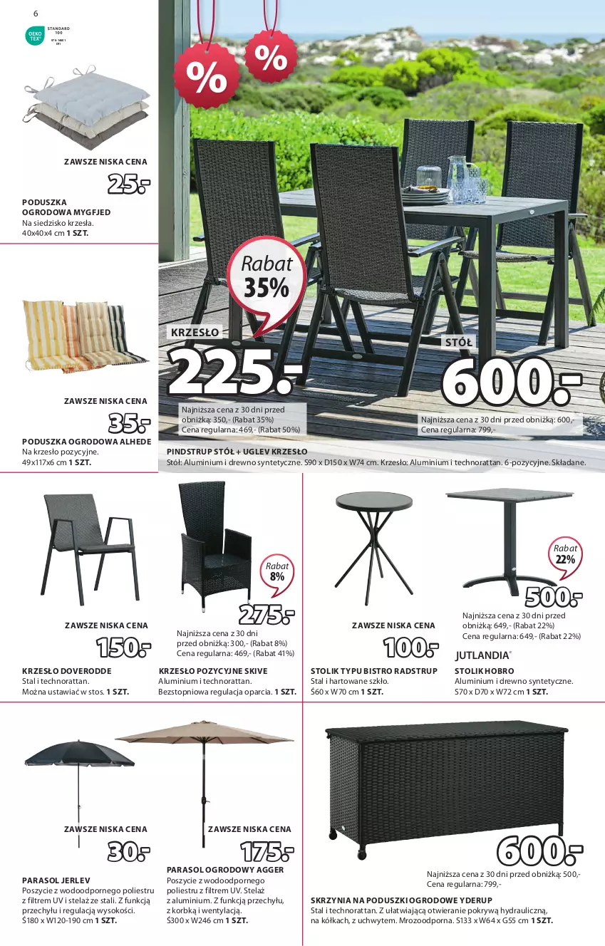 Gazetka promocyjna Jysk - Oferta tygodnia - ważna 24.07 do 11.08.2024 - strona 7 - produkty: Dove, Krzesło, Parasol, Poduszka, Por, Siedzisko, Sok, Stół, Stolik, Top