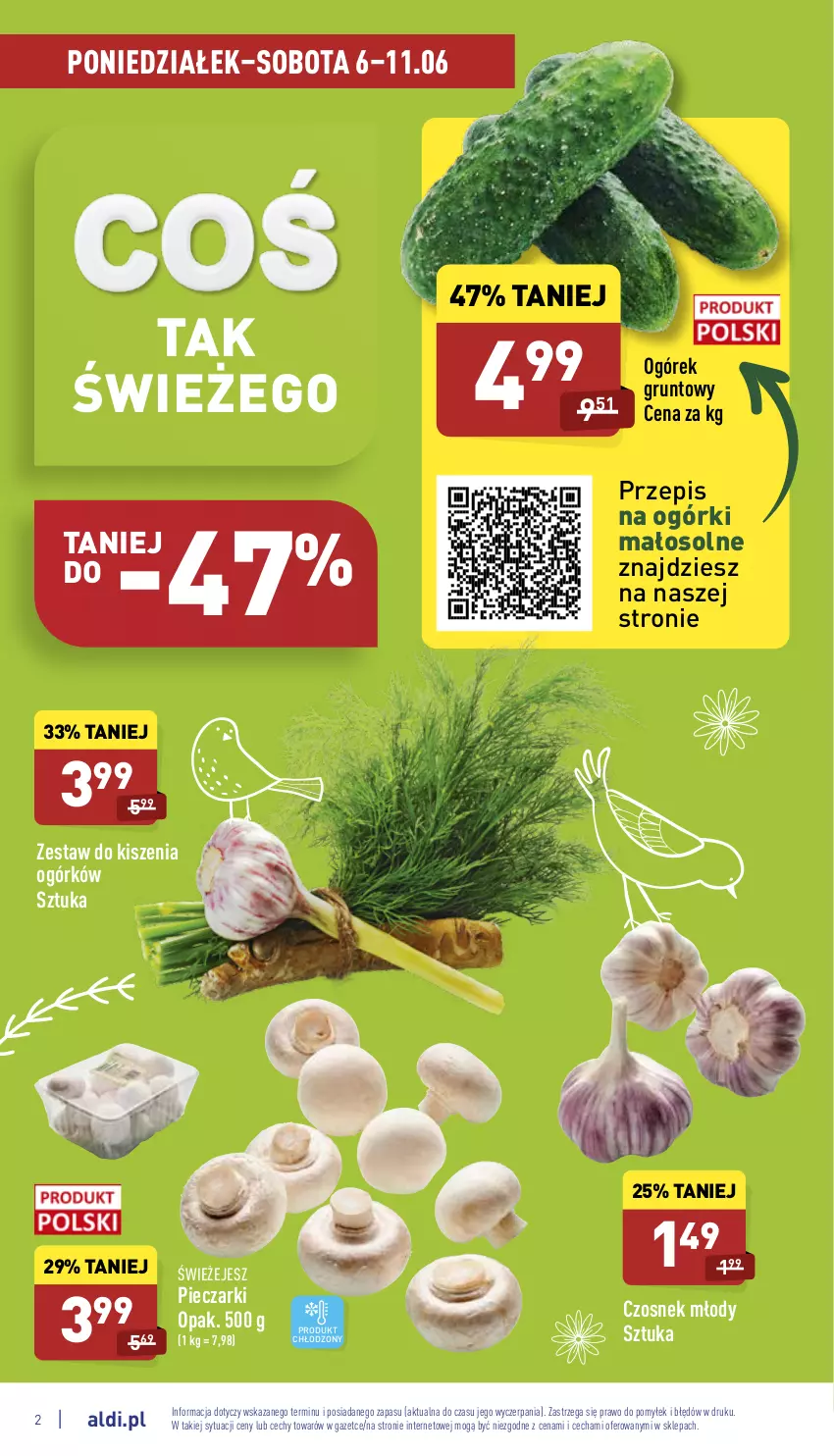 Gazetka promocyjna Aldi - Katalog spożywczy - ważna 06.06 do 11.06.2022 - strona 2 - produkty: Czosnek, Grunt, Ogórek, Piec