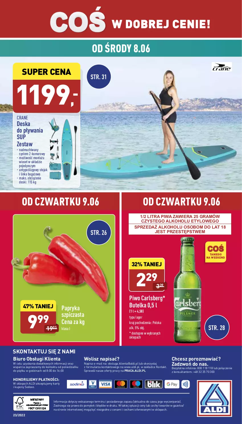 Gazetka promocyjna Aldi - Katalog spożywczy - ważna 06.06 do 11.06.2022 - strona 31 - produkty: Biuro, Carlsberg, Gra, Inka, O nas, Papryka, Piwa, Piwo, Por, Stojak, Szpic