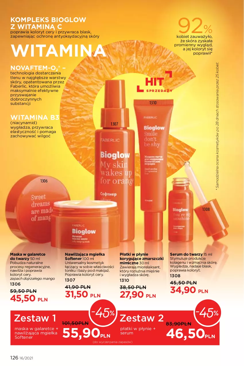 Gazetka promocyjna Faberlic - Gazetka - ważna 01.11 do 21.11.2021 - strona 126 - produkty: Fa, Gala, Kolagen, LG, Makijaż, Mango, Mars, Maska, Rum, Ser, Serum, Serum do twarzy, Tonik