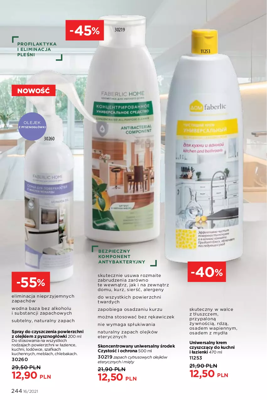 Gazetka promocyjna Faberlic - Gazetka - ważna 01.11 do 21.11.2021 - strona 244 - produkty: Chleb, Chlebak, Olej, Piec, Spray do czyszczenia, Szafka