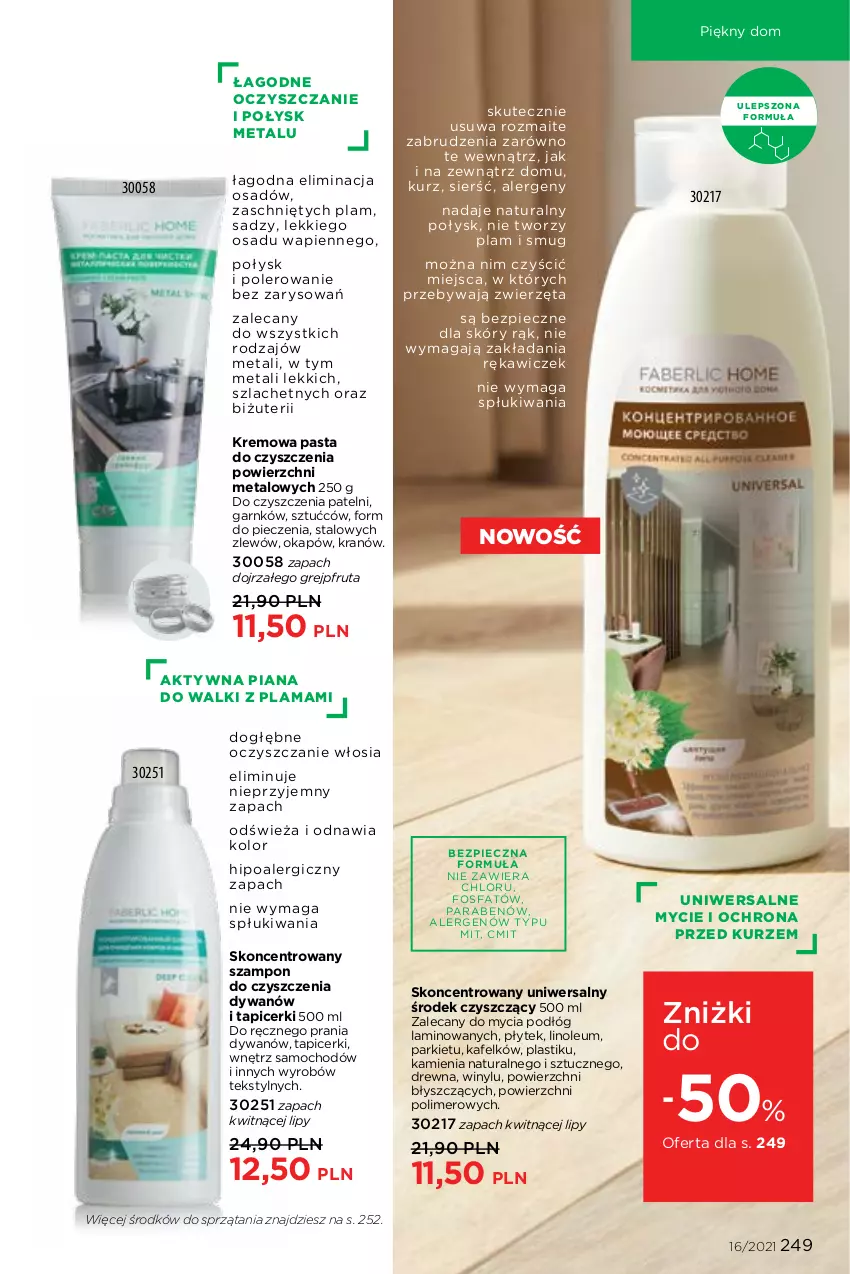 Gazetka promocyjna Faberlic - Gazetka - ważna 01.11 do 21.11.2021 - strona 249 - produkty: Dywan, Fa, Grejpfrut, Okap, Piec, Szampon, Zlew, Zwierzęta