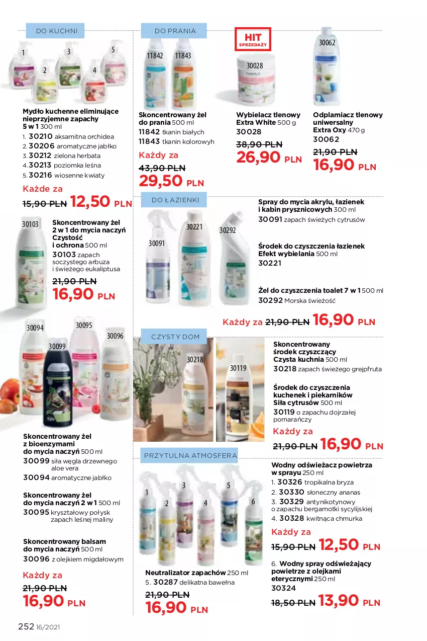 Gazetka promocyjna Faberlic - Gazetka - ważna 01.11 do 21.11.2021 - strona 252 - produkty: Aksam, Aloe vera, Ananas, Arbuz, Balsam do mycia naczyń, Bryza, Do mycia naczyń, Grejpfrut, Herbata, Kuchnia, Maliny, Mydło, Odplamiacz, Odświeżacz powietrza, Olej, Piekarnik, Wełna