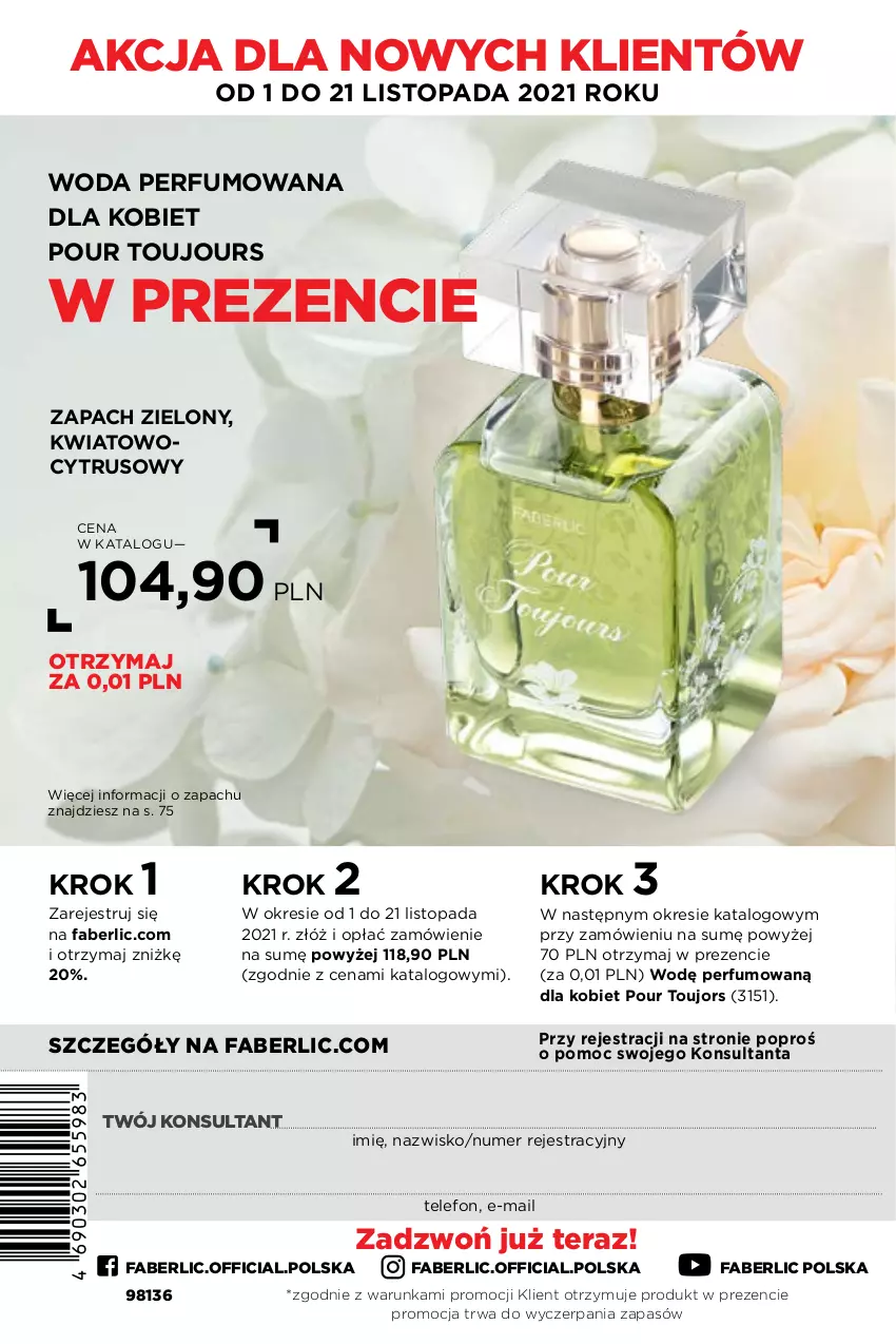 Gazetka promocyjna Faberlic - Gazetka - ważna 01.11 do 21.11.2021 - strona 340 - produkty: Fa, Perfum, Telefon, Tera, Top, Woda, Woda perfumowana