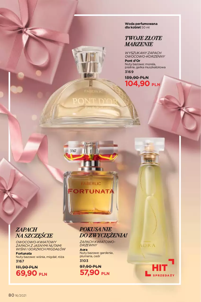 Gazetka promocyjna Faberlic - Gazetka - ważna 01.11 do 21.11.2021 - strona 80 - produkty: Fortuna, Gałka, Morela, Mus, Nuty, Perfum, Róża, Woda, Woda perfumowana