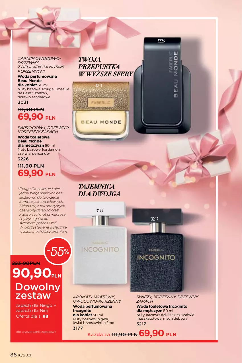 Gazetka promocyjna Faberlic - Gazetka - ważna 01.11 do 21.11.2021 - strona 88 - produkty: Mus, Nuty, Perfum, Sandał, Szafran, Woda, Woda perfumowana, Woda toaletowa