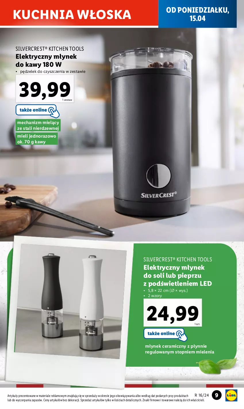 Gazetka promocyjna Lidl - GAZETKA - ważna 15.04 do 20.04.2024 - strona 11 - produkty: Kuchnia, Młynek, Młynek do kawy, Pieprz, Silvercrest, Top