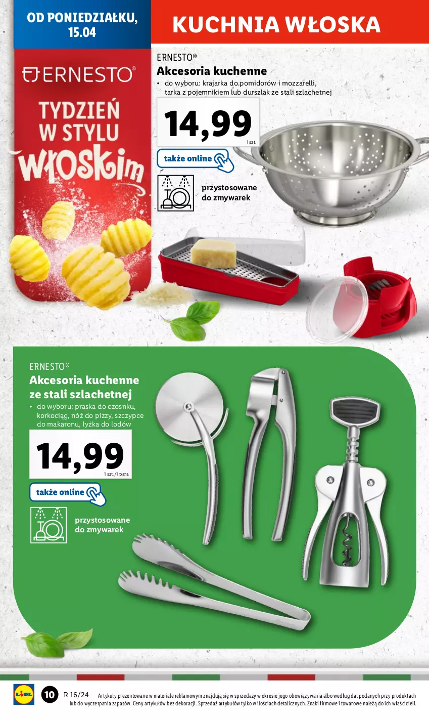 Gazetka promocyjna Lidl - GAZETKA - ważna 15.04 do 20.04.2024 - strona 12 - produkty: Durszlak, Koc, Korkociąg, Kuchnia, Makaron, Pojemnik, Praska, Szczypce, Tarka