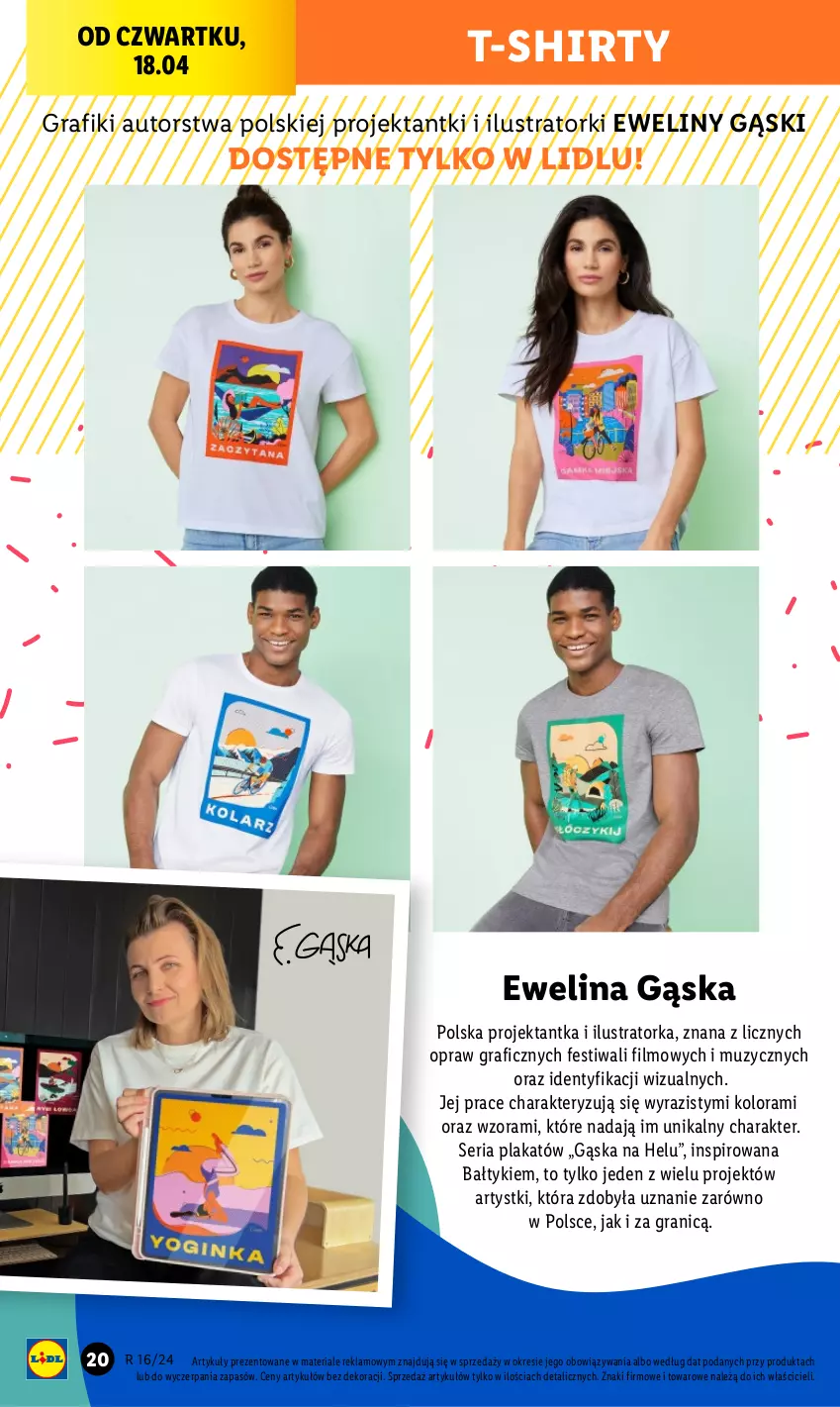 Gazetka promocyjna Lidl - GAZETKA - ważna 15.04 do 20.04.2024 - strona 22 - produkty: Gra, Orka, Ser, T-shirt