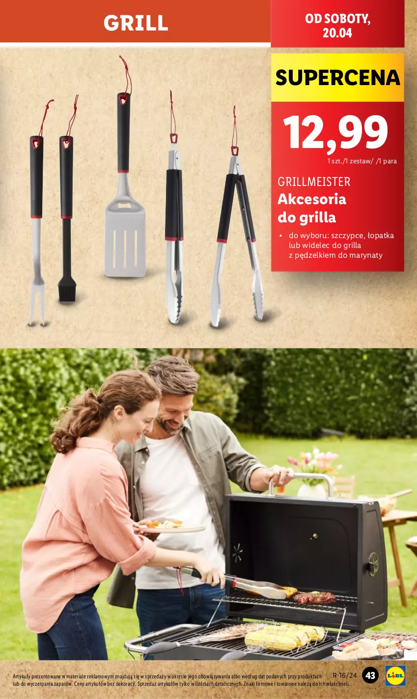 Gazetka promocyjna Lidl - GAZETKA - ważna 15.04 do 20.04.2024 - strona 47 - produkty: Grill, Szczypce, Widelec