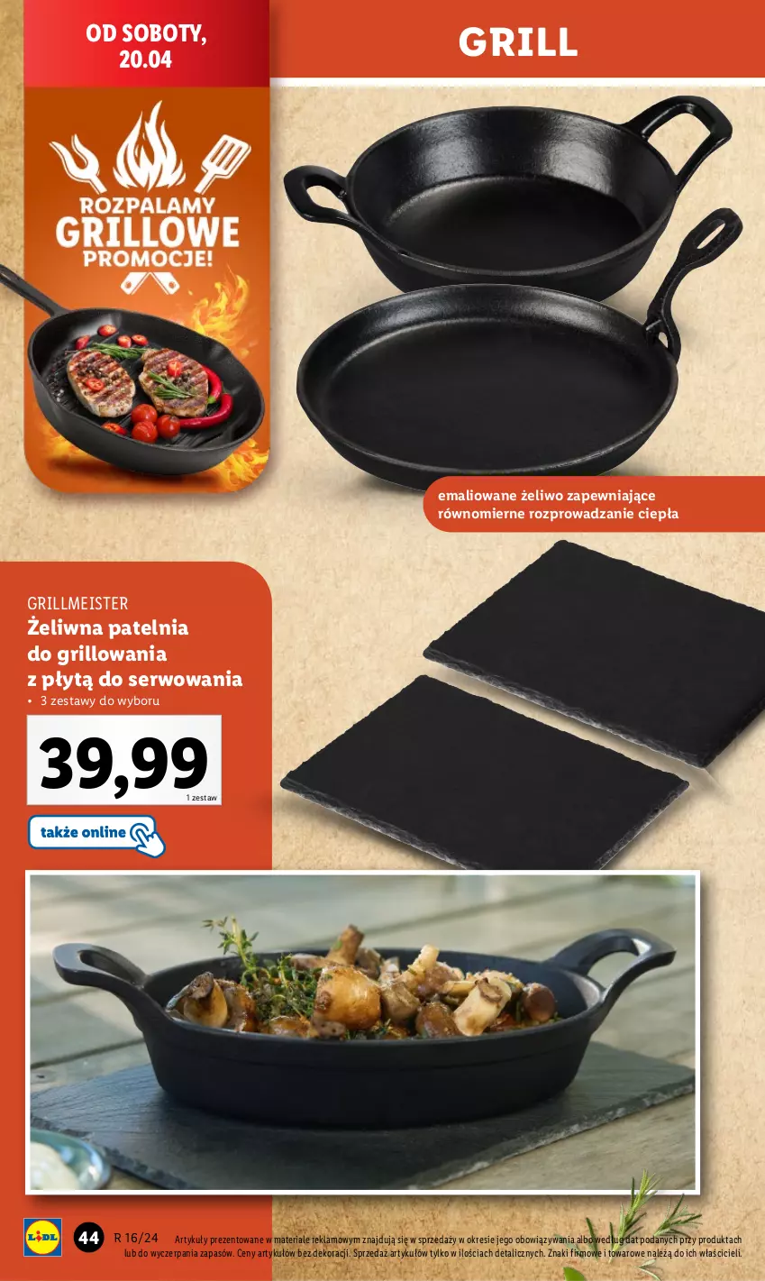 Gazetka promocyjna Lidl - GAZETKA - ważna 15.04 do 20.04.2024 - strona 48 - produkty: Grill, Patelnia, Ser