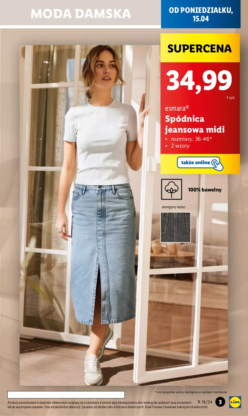 Gazetka promocyjna Lidl - GAZETKA - ważna 15.04 do 20.04.2024 - strona 5 - produkty: Moda, Spódnica