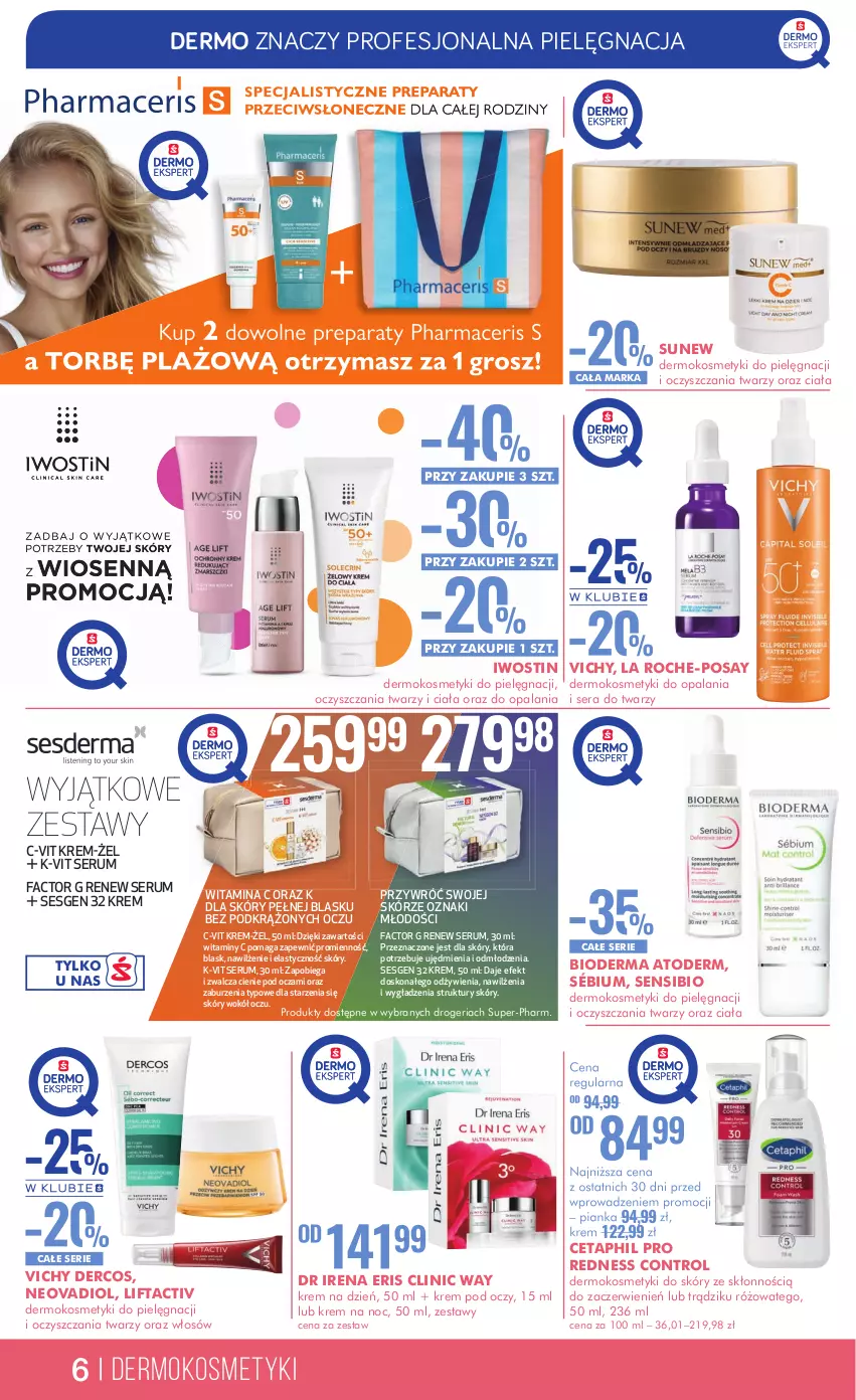 Gazetka promocyjna Super Pharm - Gazetka - ważna 15.05 do 28.05.2024 - strona 6 - produkty: Acer, Atoderm, Bioderma, Cetaphil, Clin, Clinic Way, Control, Fa, Iwostin, Kosmetyki do pielęgnacji, Krem na dzień, Krem na noc, Krem pod oczy, La Roche-Posay, Pharmaceris, Rum, Ser, Serum, Vichy