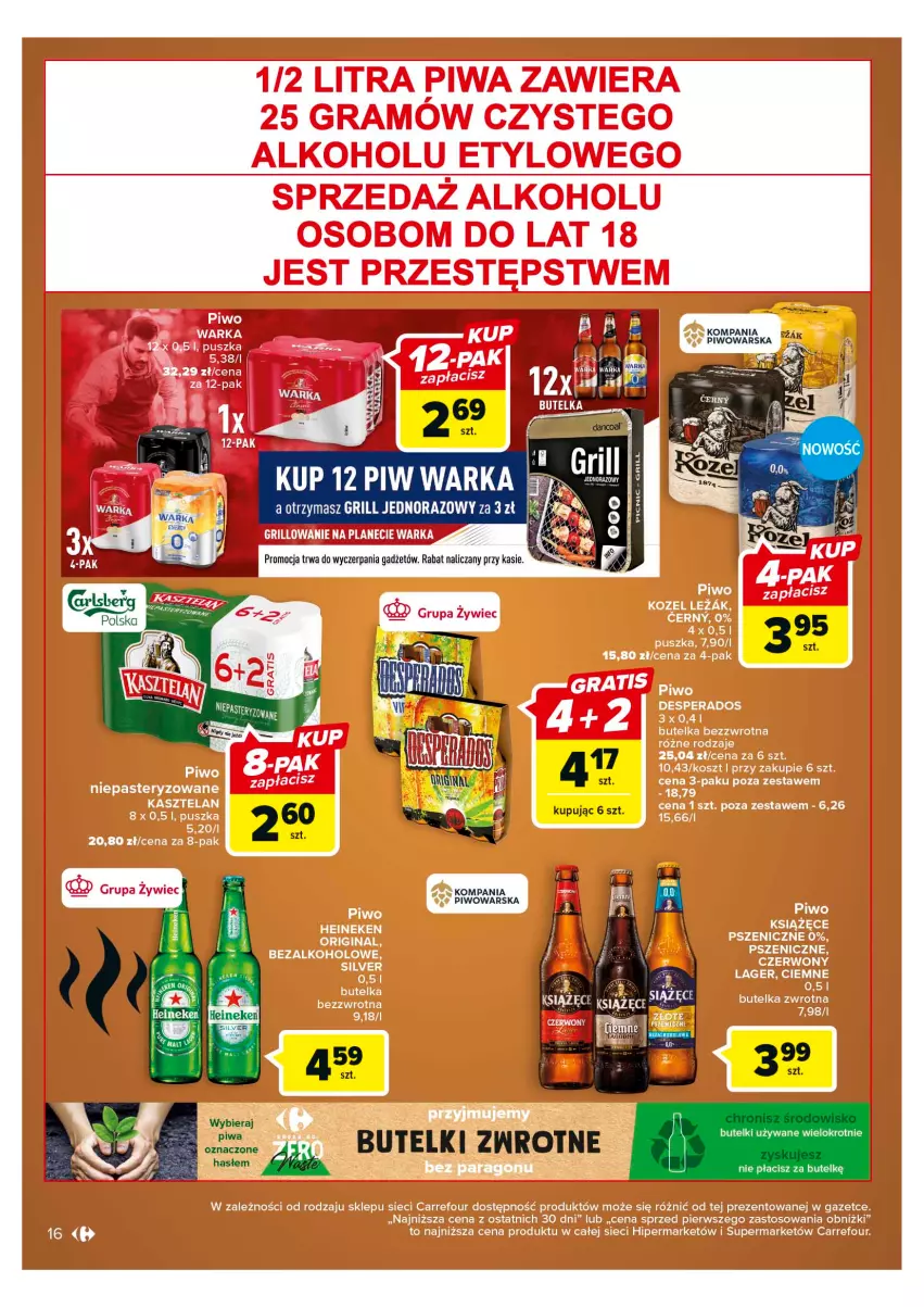 Gazetka promocyjna Carrefour - Gazetka Odpalamy sezon na grilla - ważna 25.04 do 06.05.2023 - strona 16 - produkty: Grill, Piwa, Piwo, Warka